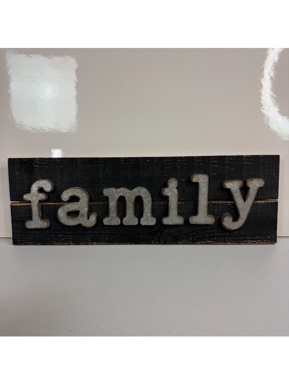 Family Authentic Barn Wood Sign 3D cut letters Farmhouse Rustic Home Decor Gray